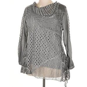Simply Couture Charcoal Knit Cowl Neck Sweater